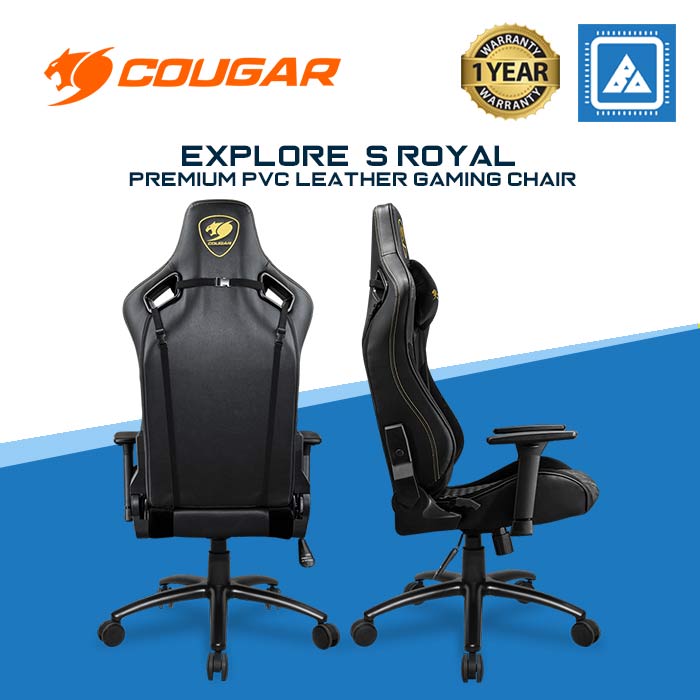COUGAR EXPLORE S ROYAL GAMING CHAIR / MID / DIAMOND PATERN / BREATHABLE PVC LEATHER / HIGH DENSITY FOAM / STEEL BASE / TILT / 3D ARM REST / 3 COUGAR EXPLORE S ROYAL GAMING CHAIR / MID / DIAMOND PATERN / BREATHABLE PVC LEATHER / HIGH DENSITY FOAM / STEEL BASE / TILT / 3D ARM REST / 3